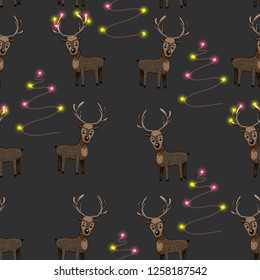 seamless pattern with deers