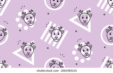Nahtloses Muster mit Deers. Symboldesign. Vorlagenelemente
