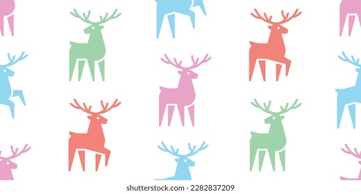 Seamless pattern with Deers. isolated on white background
