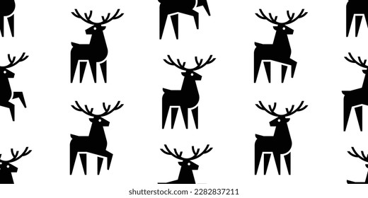 Seamless pattern with Deers. isolated on white background