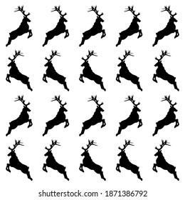 Seamless Pattern of deers. Vector Background. Deer Silhouettes. EPS10
