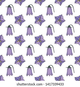 Seamless pattern of delicate bluebells.