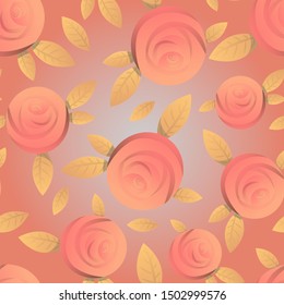 seamless pattern in delicate colors using an element in the form of a stylized rose