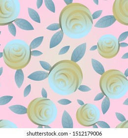 seamless pattern in delicate colors using an element in the form of a stylized rose	