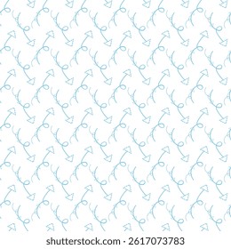Seamless Pattern of Delicate Dotted Antlers with Abstract Arrows Design