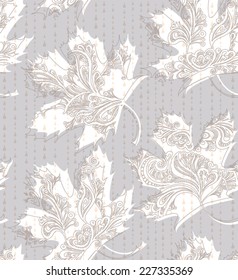 Seamless pattern delicate leaves.