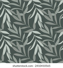 Seamless pattern of delicate leaves in pastel colors. Textile, decor for pastel linen, print, vector