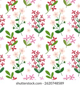 Seamless pattern with delicate spring flowers. Wrapping paper, pattern for fabric