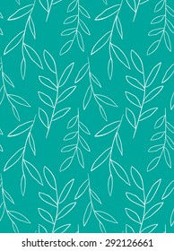 Seamless pattern with delicate white plants on a light background