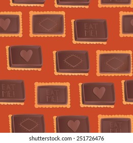 Seamless pattern with delicious chocolate chip cookies