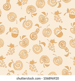 Seamless pattern with delicious fruits