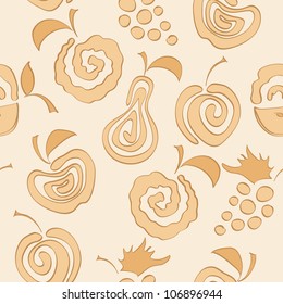 Seamless pattern with delicious fruits