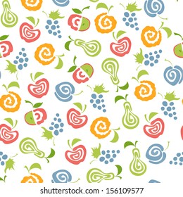 Seamless pattern with delicious fruits.
