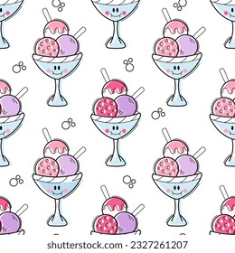 seamless pattern delicious ice cream
