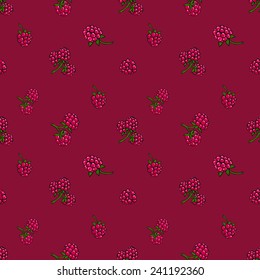 Seamless pattern  of delicious ripe berries, vector background