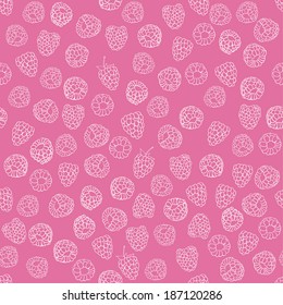 seamless pattern of delicious ripe raspberries