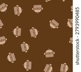 seamless pattern delivery food box to go cartoon. above package, mockup takeaway, hand sale delivery food box to go sign vector