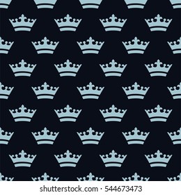 Seamless pattern with dense placed crown icons