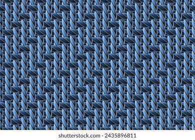 Seamless pattern with dense, tight interwoven fiber. Mat, rug texture with traditional denim weave. Vintage style. Not AI