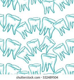 seamless pattern dentistry tooth  picture vector illustration