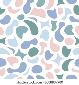 Patrón inmaculado que representa formas abstractas de colores azul, verde y beige. Patrón abstracto de impresión y envoltura de regalo. Ilustración del vector