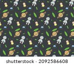 seamless pattern depicting the characters of the series Rick and Morty