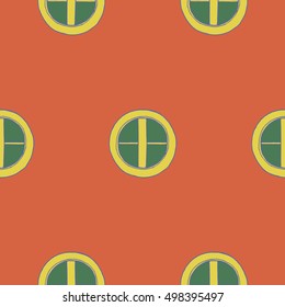 Seamless pattern depicting a  hand drawn wall of a house with windows Illustrator 8 format