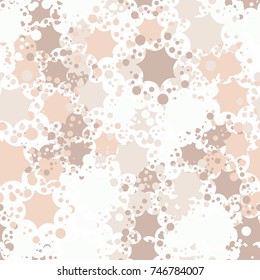 Seamless pattern depicting splashes and drops. Cheerful camouflage. Applicable for design work, textiles and 3D models.