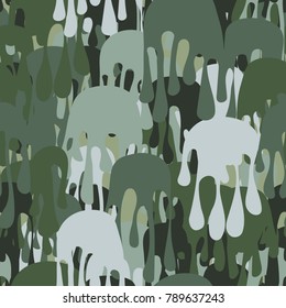 A seamless pattern depicting a surface covered with multicolored vertically dripping stains. Fashionable camouflage.