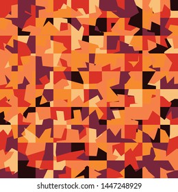 Seamless pattern. Desert camouflage made on the basis of a pixel pattern. Shades of sand and stone. Brown dominance.