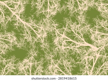 seamless pattern with desert dry tree with background. Dried desert plants have been gathered together and arranged into a haphazard, Pattern style.eps