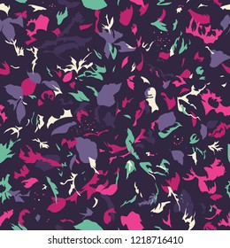 Seamless pattern design with abstract colorful shapes, modern repeat background for web and print, square composition scalable to all size.