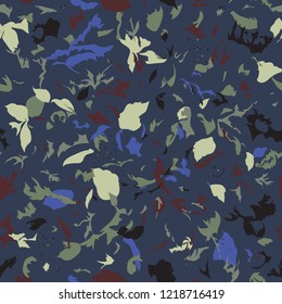 Seamless pattern design with abstract colorful shapes, modern repeat background for web and print, square composition scalable to all size.