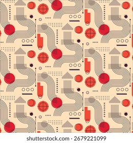 Seamless pattern design, abstract geometric background 
