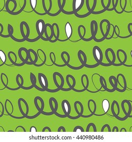 Seamless pattern design with abstract random doodle curly lines, creative and vivid repeating surface pattern for web and print use.