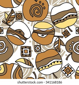 Seamless pattern ; design; apple; leaf; core; bone; half; fruit;