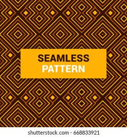 Seamless Pattern Design of Arab geometric shapes with golden yellow background vector design print quality
