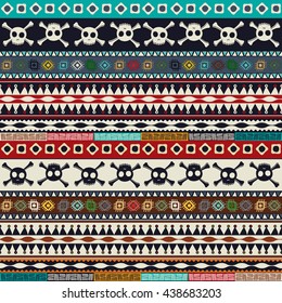Seamless pattern design with aztec motif