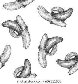 Seamless pattern design or background with banana. Can be used for natural or organic fruit products and health care goods.