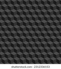 Seamless pattern design background, gray cube vector texture for bedding, fabric, wallpaper, wrapping paper, textile, t-shirt print black gray shape cube