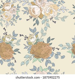 Seamless pattern design with beautiful floral