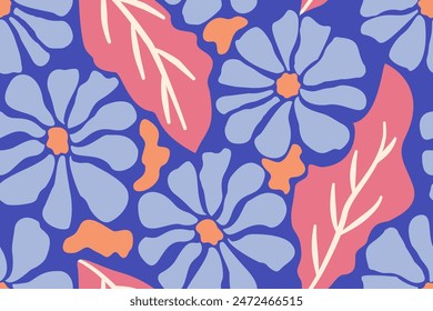 Seamless pattern design with beautiful flowers and leaves. design for fabric, cotton, wallpaper, satin, gift wrap, carpet.	