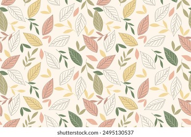 Nahtloses Muster-Design mit wunderschönen Blüten und Blättern, florale und Blattmuster-Design für Stoff, Baumwolle, Bildschirmhintergrund, Satin, Geschenkverpackung, Teppich, Hintergründe.	