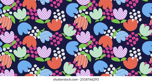 Seamless pattern design with beautiful flowers and leaves. floral and leaf patterns design for fabric, cotton, wallpaper, satin, gift wrap, carpet, background.	