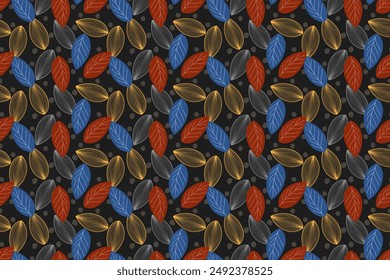 Seamless pattern design with beautiful leaves.leaf design for fabric, cotton, wallpaper, satin, gift wrap, carpet.