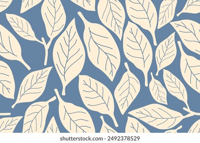 Seamless pattern design with beautiful leaves.leaf design for fabric, cotton, wallpaper, satin, gift wrap, carpet.