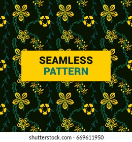 Seamless Pattern Design of beautiful ornament floral vector background print ready quality
