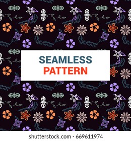 Seamless Pattern Design of beautiful ornament floral vector background print ready quality
