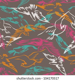 Seamless pattern design with birds