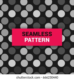 Seamless Pattern Design of black shaded circular abstract vector background wallpaper print ready